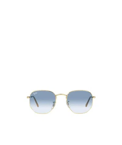 Ray Ban Gradient-effect Geometric-frame Sunglasses In Blue