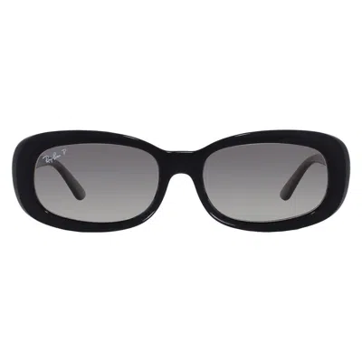 Ray Ban Gradient Grey Polarized Oval Ladies Sunglasses Rb2221 901/m3 56 In Black