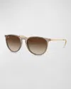 Ray Ban Gradient Keyhole Nose Bridge Sunglasses In Brown