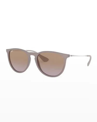 Ray Ban Gradient Keyhole Nose Bridge Sunglasses In Orange