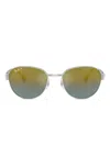 Ray Ban Rb3766ch Chromance Sunglasses Striped Grey Frame Gold Lenses Polarized 54-20 In Green