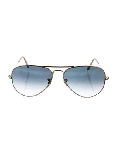 Pre-owned Ray Ban Gradient Lenses Aviator Sunglasses In Gold