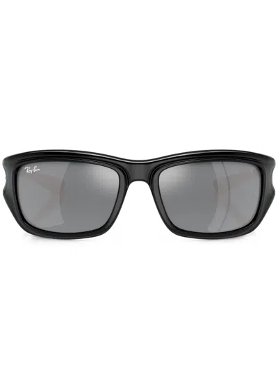Ray Ban Gradient-lenses Rectangle-frame Sunglasses In Schwarz