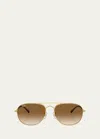 RAY BAN GRADIENT METAL AVIATOR SUNGLASSES, 57MM