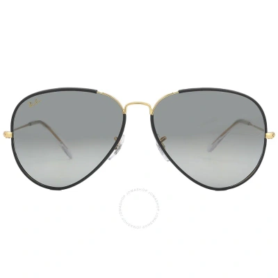 Ray Ban Gray Gradient Aviator Unisex Sunglasses Rb3025jm 919671 62 In Black / Gold / Gray / Grey
