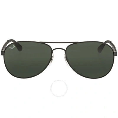 Ray Ban Green Aviator Unisex Sunglasses Rb3549 006/71 58 In Black / Green