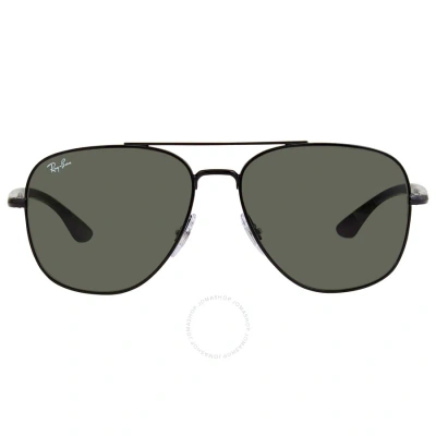 Ray Ban Green Aviator Unisex Sunglasses Rb3683 002/31 56 In Black / Green