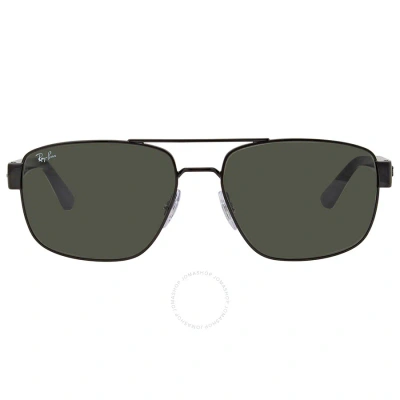 Ray Ban Green Classic Aviator Sunglasses Rb3663 002/31 60 In Black / Green