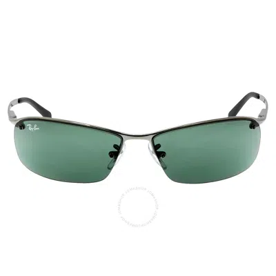 Ray Ban Green Classic Rectangular Unisex Sunglasses Rb3183 004/71 63 In Green / Gun Metal / Gunmetal