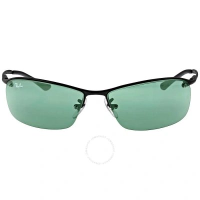 Ray Ban Green Rectangular Men's Sunglasses Rb3183 006/71 63 In Black / Green