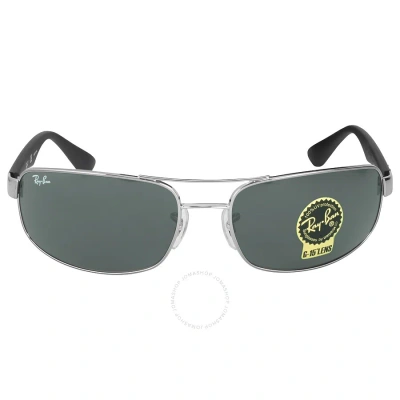 Ray Ban Green Rectangular Unisex Sunglasses Rb3445 004 61 In Green / Gun Metal / Gunmetal