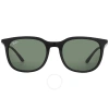 Ray Ban Green Rectangular Unisex Sunglasses Rb4386 601/31 54 In Black / Green
