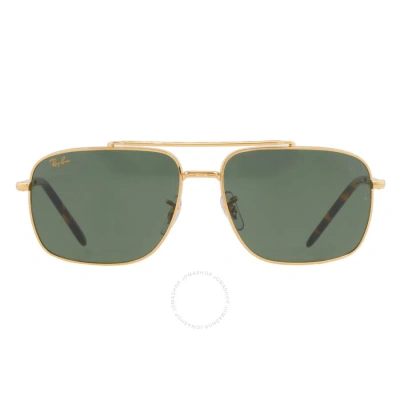Ray Ban Green Square Sunglasses Rb3796 919631 59 In Gold / Green