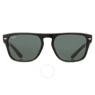 Ray Ban Green Square Unisex Sunglasses Rb4407 654571 57 In Black / Dark / Green