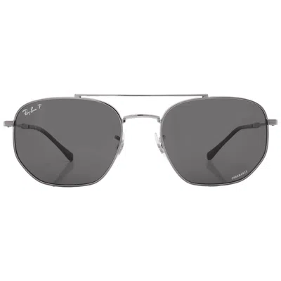 RAY BAN RAY BAN GREY CHROMANCE IRREGULAR UNISEX SUNGLASSES RB3707 004/K8 57