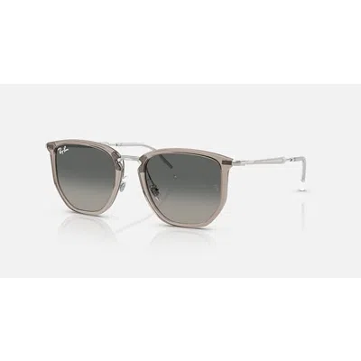 Ray Ban Grey Gradient Irregular Unisex Sunglasses Rb4451 680271 53 In Metallic