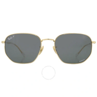 Ray Ban Grey Irregular Unisex Sunglasses Rb3707 001/o9 57 In Gold / Grey