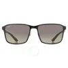 Ray Ban Grey Square Unisex Sunglasses Rb3721 187/11 59 In Black / Grey