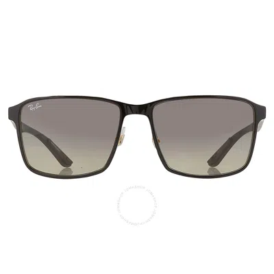 Ray Ban Grey Square Unisex Sunglasses Rb3721 187/11 59 In Black / Grey