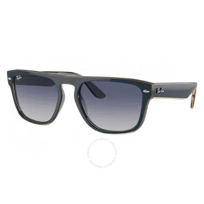 Ray Ban Grey/blue Square Unisex Sunglasses Rb4407 67304l 57