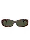 Ray Ban Beate Sunglasses Havana Frame Green Lenses Polarized 56-20 In Brown