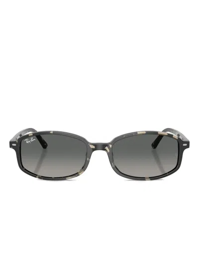 Ray Ban Havana Rectangle Sunglasses In Brown