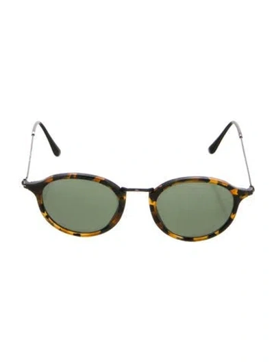 Pre-owned Ray Ban Havana Round Sunglasses In Brown