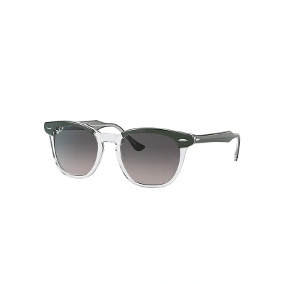 Ray Ban Hawkeye Sunglasses Green On Transparent Frame Grey Lenses Polarized 52-21
