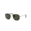 Ray Ban Hexagonal @collection Sunglasses Gunmetal Frame Green Lenses 51-21 In Gunmetal