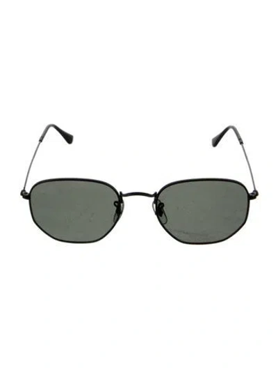 Pre-owned Ray Ban Hexagonal Flat Aviator Sunglasses In Black