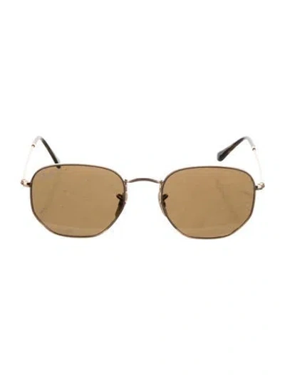 Pre-owned Ray Ban Hexagonal Flat Lenses Aviator Sunglasses