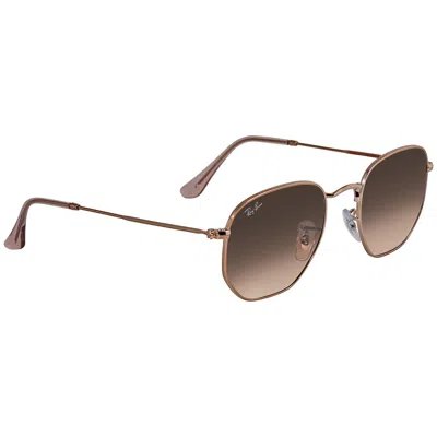 Ray Ban Hexagonal Flat Lenses Brown Gradient Sunglasses Rb3548n 9069a551