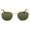 Ray Ban Hexagonal Flat Lenses Green Classic G-15 Unisex Sunglasses Rb3548n 001 48 In Gold / Green