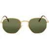 Ray Ban Hexagonal Flat Lenses Green Classic G-15 Unisex Sunglasses Rb3548n 001 54 In Gold