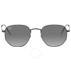 Ray Ban Hexagonal Flat Lenses Grey Gradient Geometric Unisex Sunglasses Rb3548n 004/71 51 In Grey