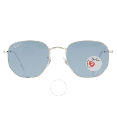 Ray Ban Hexagonal Flat Lenses Polarized Blue Unisex Sunglasses Rb3548n 003/02 54