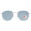 Ray Ban Hexagonal Flat Lenses Polarized Blue Unisex Sunglasses Rb3548n 003/02 54 In Silver