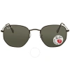 Ray Ban Hexagonal Flat Lenses Polarized Green Classic G-15 Unisex Sunglasses Rb3548n 002/58 51 In Black / Green