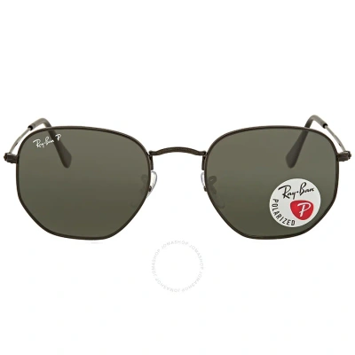 Ray Ban Hexagonal Flat Lenses Polarized Green Classic G-15 Unisex Sunglasses Rb3548n 002/58 51 In Black / Green