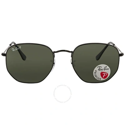 Ray Ban Hexagonal Flat Lenses Polarized Green Unisex Sunglasses Rb3548n 002/58 54 In Gray