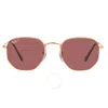 Ray Ban Hexagonal Flat Lenses Polarized Violet Irregular Unisex Sunglasses Rb3548n 9202af 51 In Purple