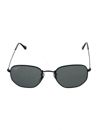 Pre-owned Ray Ban Hexagonal Flat Lenses Round Sunglasses In Black