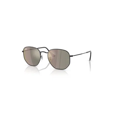 Ray Ban Hexagonal Flat Lenses Sonnenbrillen Schwarz Fassung Braun Glas 54-21 In Black