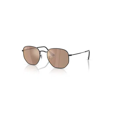Ray Ban Hexagonal Flat Lenses Sonnenbrillen Schwarz Fassung Braun Glas 54-21 In Black