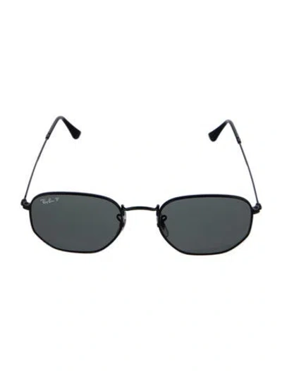 Pre-owned Ray Ban Hexagonal Flat Lenses Square Sunglasses In Black