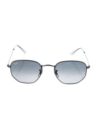 Pre-owned Ray Ban Hexagonal Flat Square Sunglasses In Silver