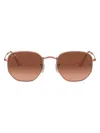 Ray Ban Hexagonal-frame Sunglasses In Pink