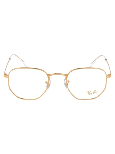 Ray Ban Hexagonal Glasses In 3086 Gold