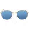 RAY BAN RAY BAN HEXAGONAL FLAT LENSES BLUE MIRROR UNISEX SUNGLASSES RB3548N 001/9O 51