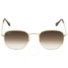 Ray Ban Hexagonal Light Brown Gradient Unisex Sunglasses Rb3548 001/51 51 In Brown
